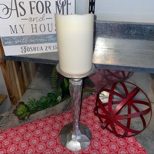 🌟Pier 1 Hammered Silver Tone Candleholder